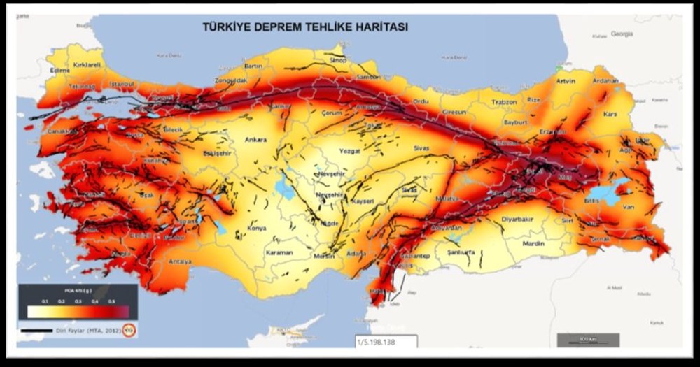 Türkiye deprem risk haritası 2023: Doğu Anadolu fay hattı nereden ve hangi illerden geçiyor - 1